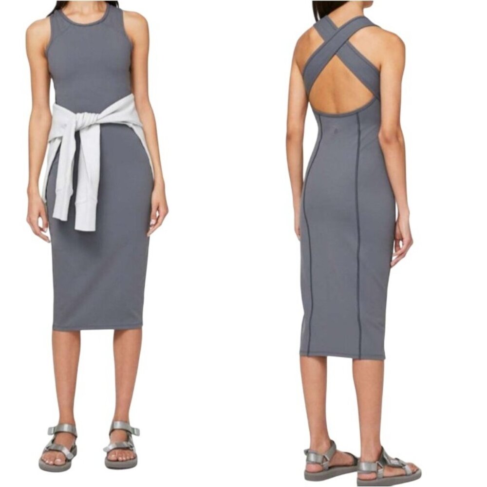 Lululemon Women's Size 2 Picnic Play Dress Steam Blue Sleeveless Mini
